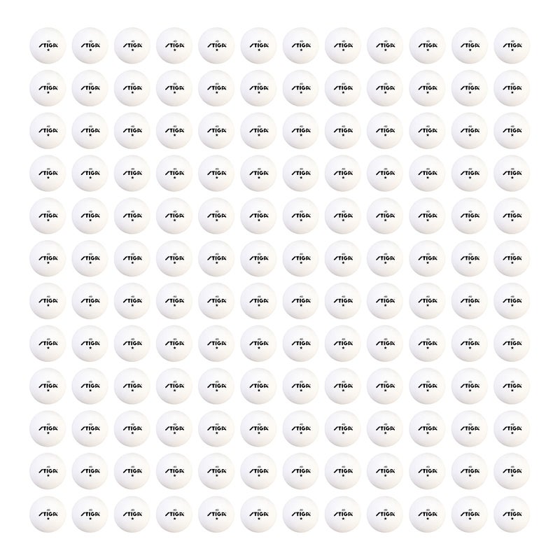 STIGA 144 Bulk Pack 1 Star Table Tennis Balls - 40mm ITTF Regulation Size and Weight Ping Pong Balls